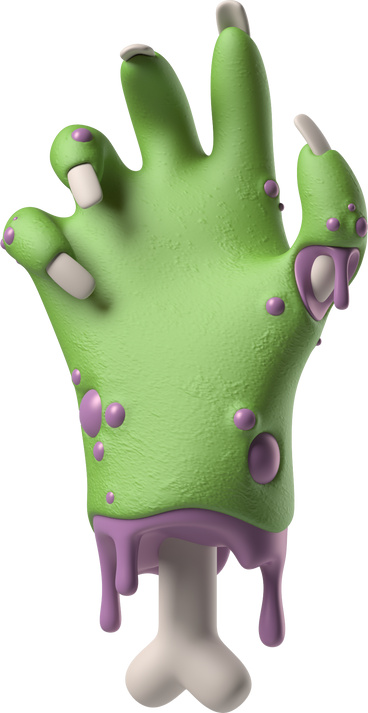 Palm of a green zombie hand PNG, SVG