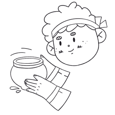 Junge mit kopftuch töpfert PNG, SVG
