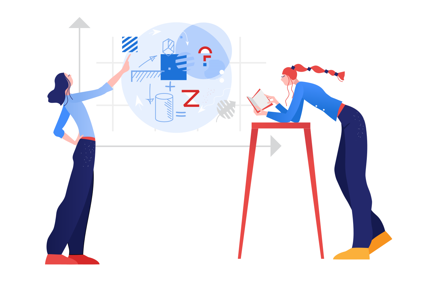 数学の問題を解く のpngとsvgでのイラスト