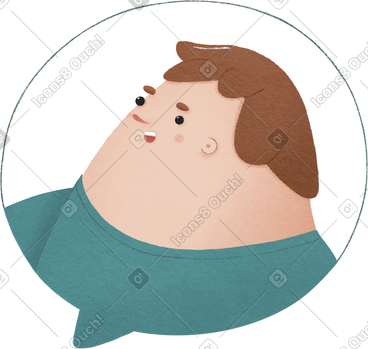 Man in the blue t-shirt inside the bubble PNG, SVG