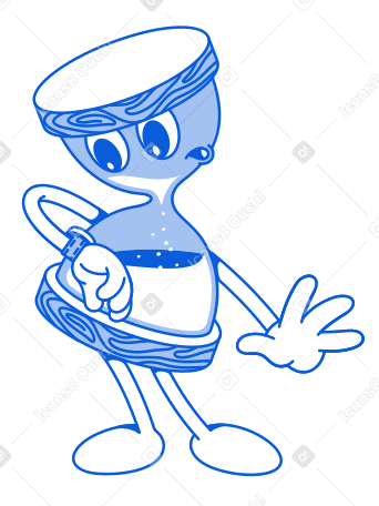 Hourglass character checking the time PNG, SVG