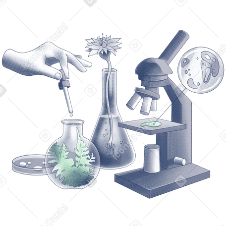 Biotechnology laboratory Illustration in PNG, SVG