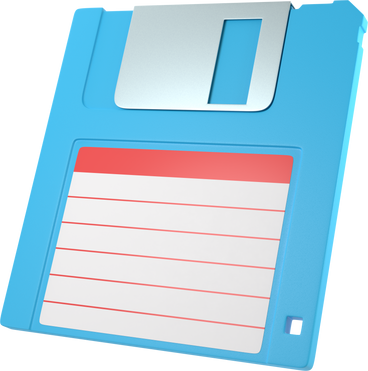 blue floppy diskette side view PNG, SVG