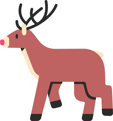 christmas deer with horns PNG, SVG