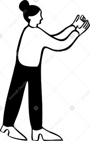 Женщина держит что-то двумя руками в PNG, SVG
