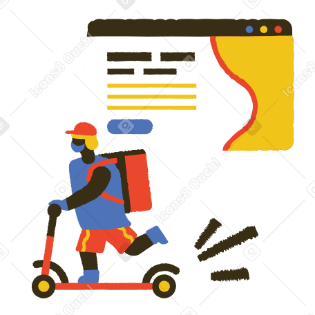 Delivery hero Illustration in PNG, SVG