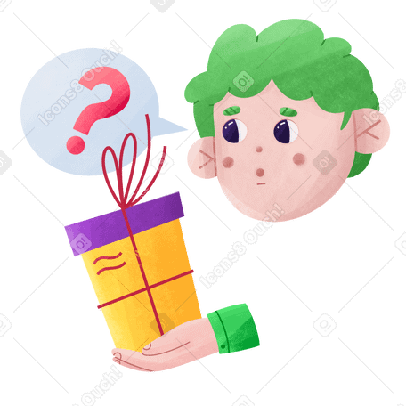Man received an unknown gift Illustration in PNG, SVG