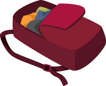 backpack with clothes PNG, SVG