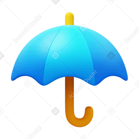 3D umbrella Illustration in PNG, SVG