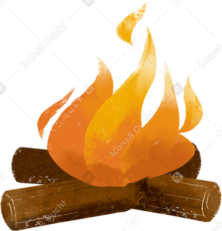bonfire Illustration in PNG, SVG