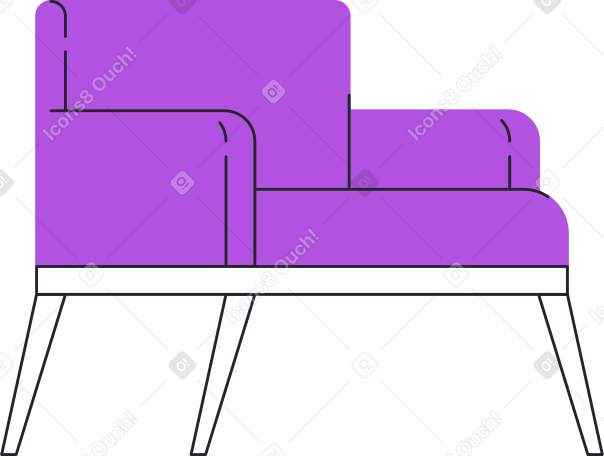 dark purple comfy chair Illustration in PNG, SVG
