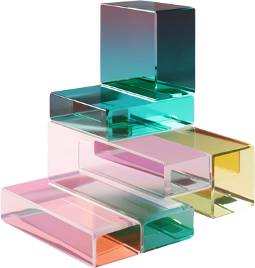 construction, composition with abstract glass cubes PNG, SVG