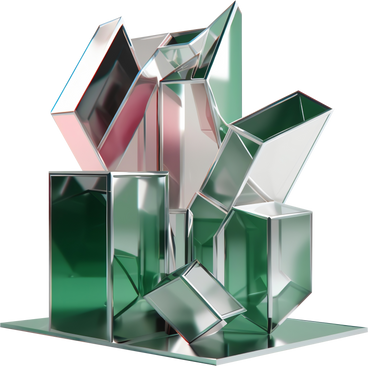 abstract sculpture with different glass shapes PNG, SVG