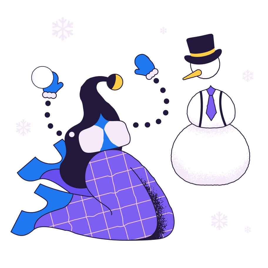 Snowman Illustration in PNG, SVG