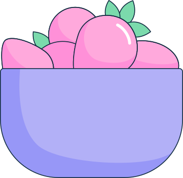딸기와 그릇 PNG, SVG