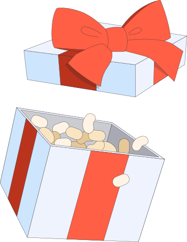 Illustration animée Boîte cadeau ouverte aux formats GIF, Lottie (JSON) et AE