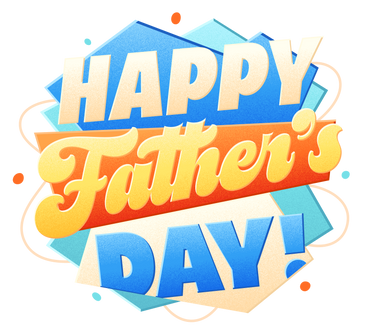 Lettering happy father's day! with decorative elements text PNG, SVG