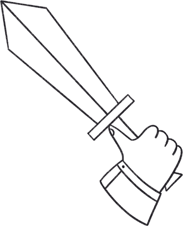 hand holds the sword PNG, SVG