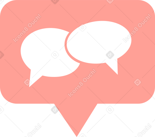 pink speech bubble with dialogue sign Illustration in PNG, SVG