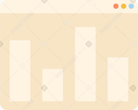 Окно браузера с полосами диаграммы в PNG, SVG
