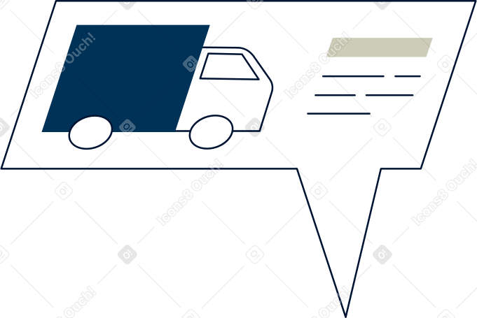 speech bubble with a truck icon PNG, SVG