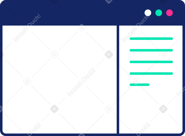 browser with chat Illustration in PNG, SVG