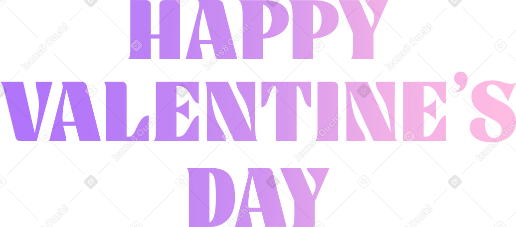 lettering happy valentine's day gradient PNG, SVG