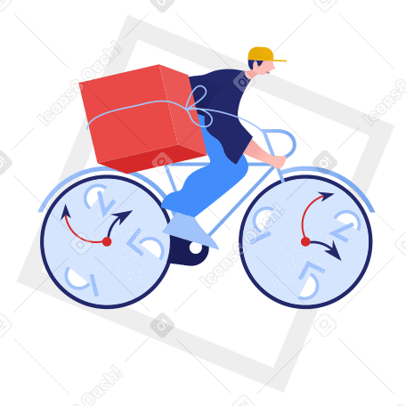 Fast delivery right in time Illustration in PNG, SVG