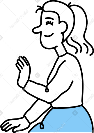 jovem mulher acenando com a mão PNG, SVG