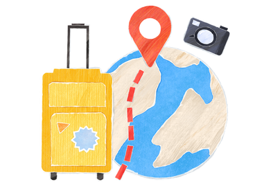 Travel anywhere in the world with a suitcase PNG, SVG