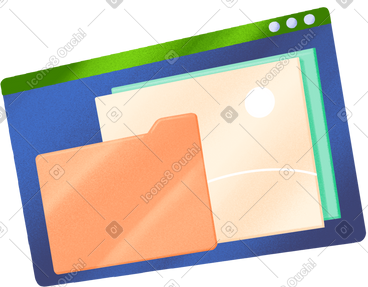 Browser window with folders and photos PNG, SVG