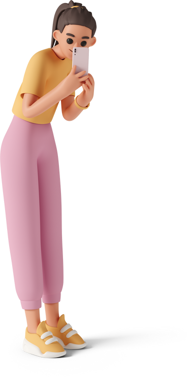 full length of young woman taking selfie with phone PNG, SVG