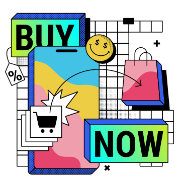 Online shopping and buy now PNG, SVG