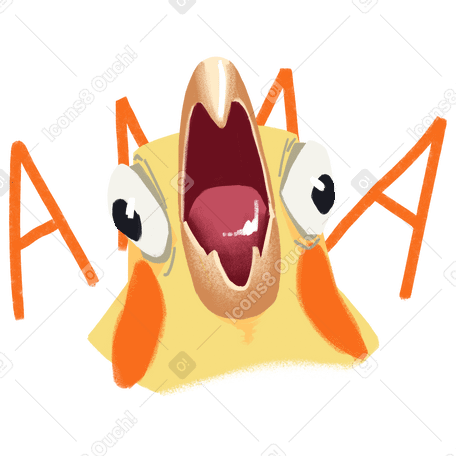 Злой или испуганный попугай кричит в PNG, SVG