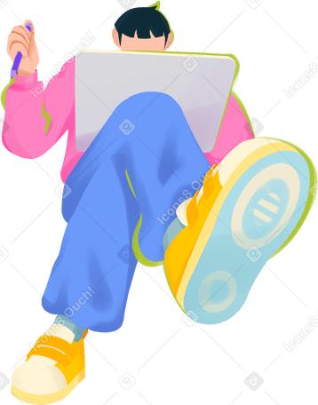Мужчина с графическим планшетом в PNG, SVG