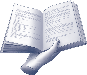 hand holding an open book PNG, SVG