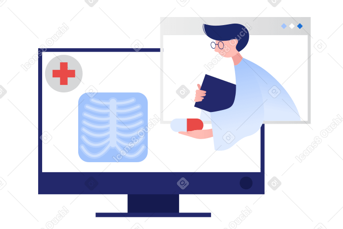 Medical consultation Illustration in PNG, SVG