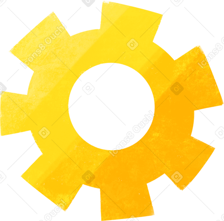 yellow gear Illustration in PNG, SVG