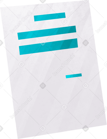 document with a blue block of text Illustration in PNG, SVG