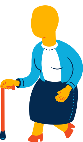 old woman walking Illustration in PNG, SVG