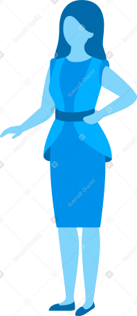 woman in blue tones Illustration in PNG, SVG