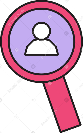 magnifying glass with user icon PNG, SVG