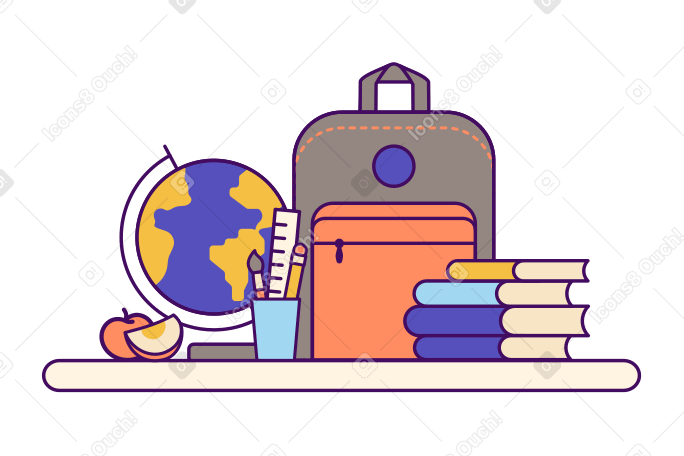 Back to school, items for studying PNG, SVG