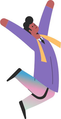 man in coat raised his hands up Illustration in PNG, SVG