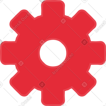 Red gear PNG, SVG