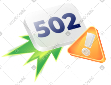 502 错误网关错误，带有警告标志 PNG, SVG