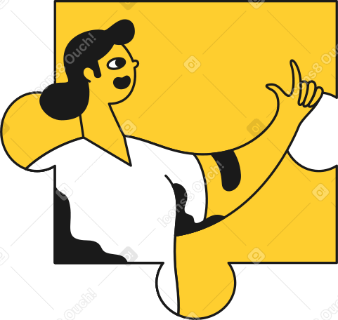 woman in a puzzle PNG, SVG