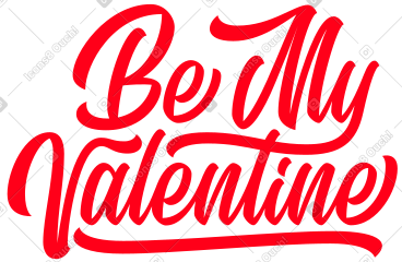 Lettering be my valentine calligraphy style text PNG, SVG