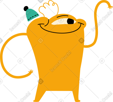 带着狡黠笑容的黄色角色 PNG, SVG