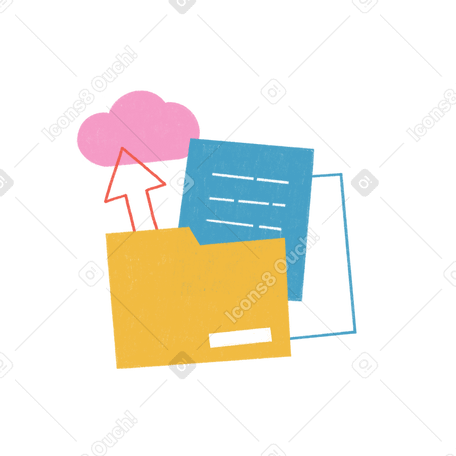 Uploading files and documents to cloud PNG, SVG